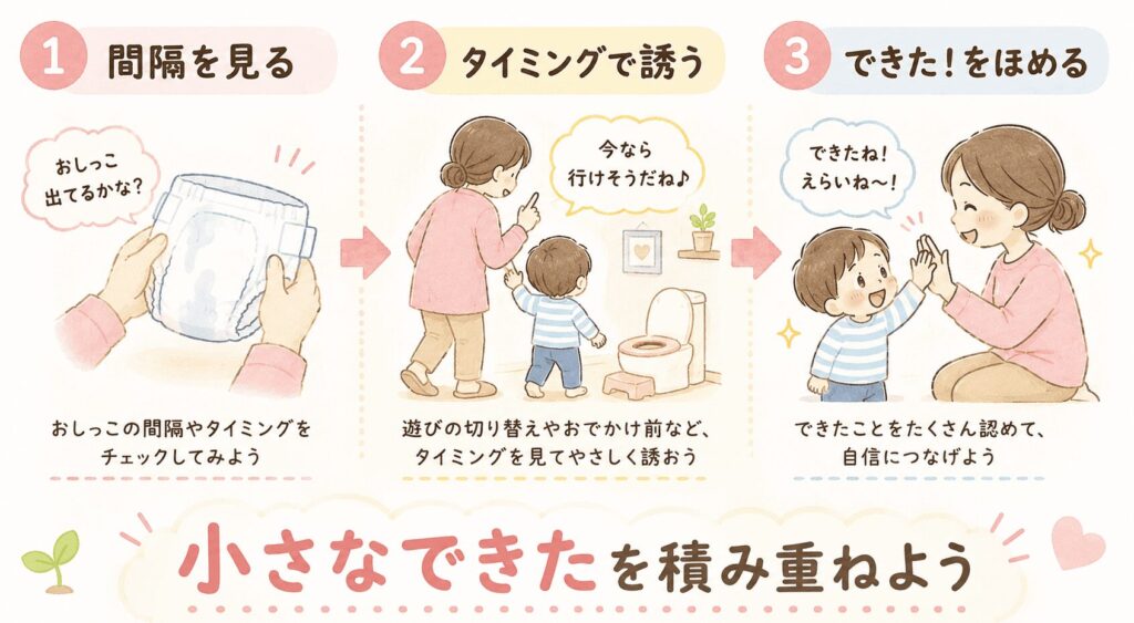 トイトレが進む３ステップ